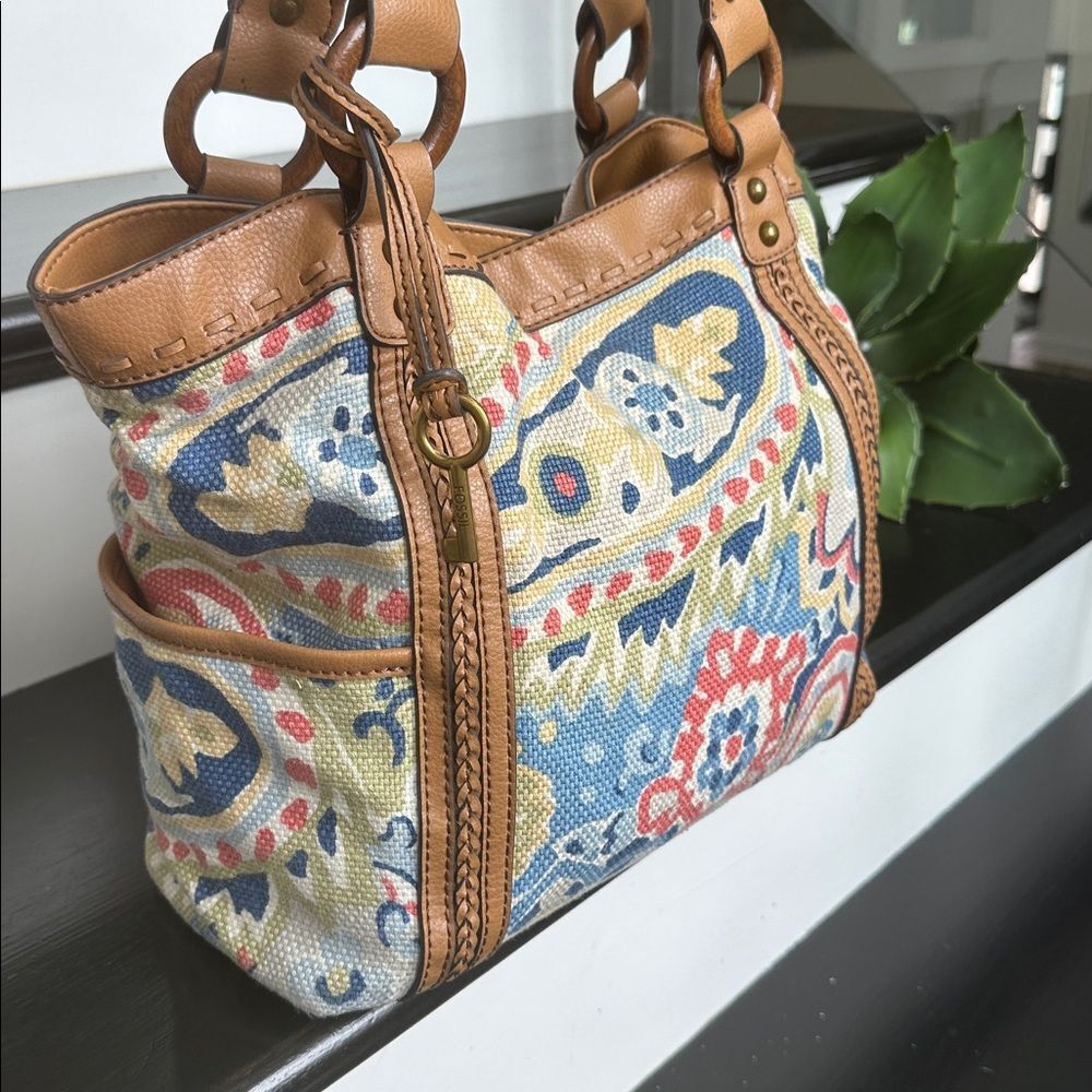 Fossil, genuine, leather, colorful canvas, should… - image 2